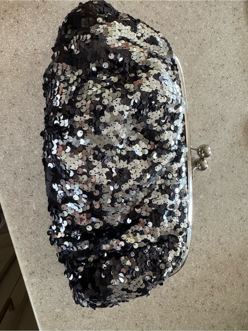 Mossimo Supply Co. Black & Silver Sequin Frame Clutch